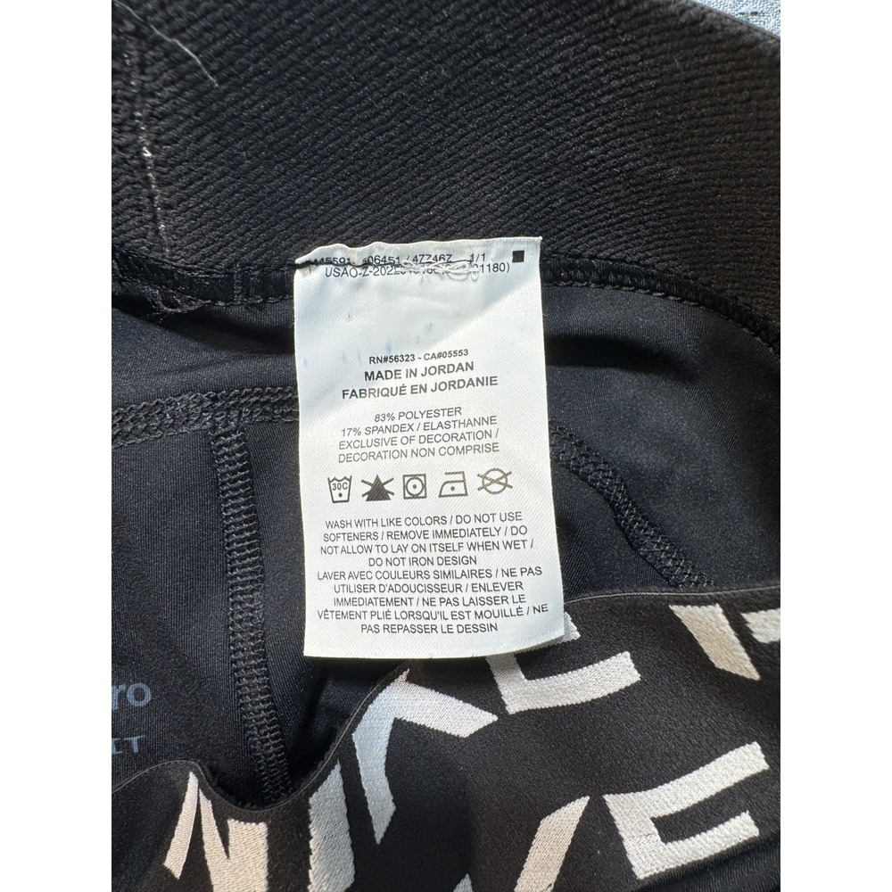 Nike Pro Dri-FIT Leggings Womens S Black Graphic Training Tights - Picture 4 of 7